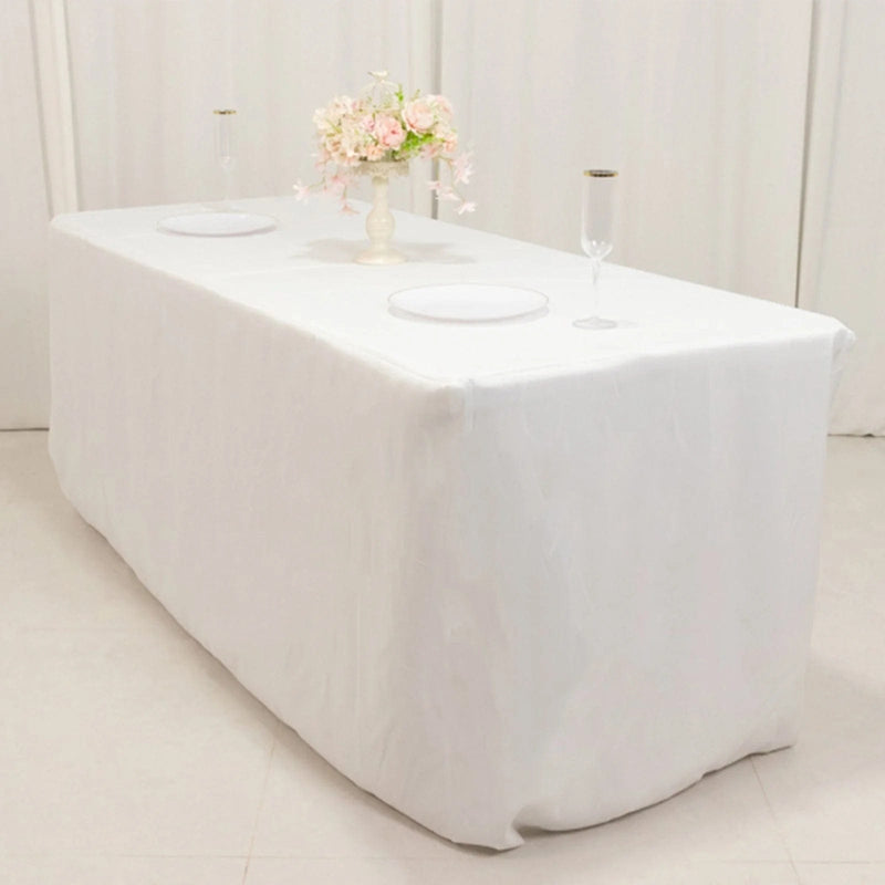 6 ft Fitted Premium Polyester Rectangle Tablecloth