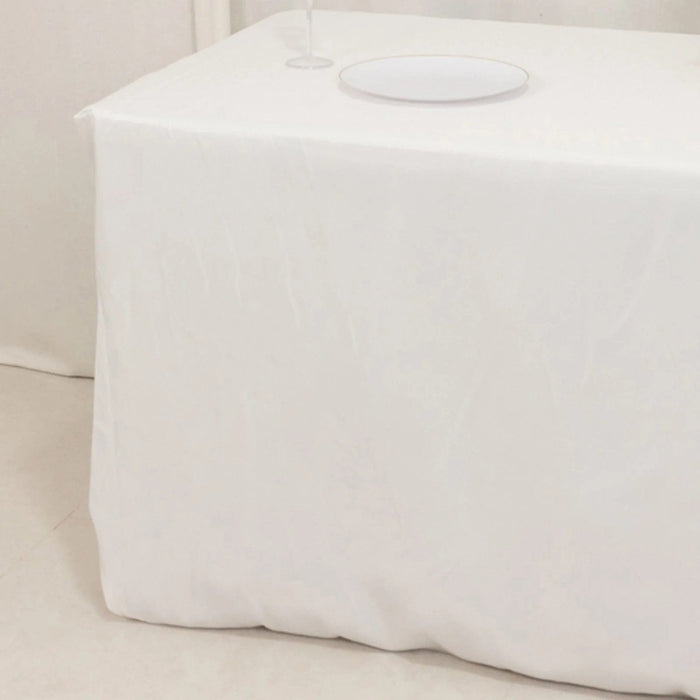 6 ft Fitted Premium Polyester Rectangle Tablecloth