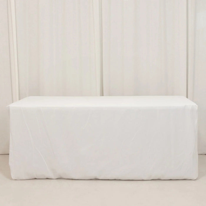 6 ft Fitted Premium Polyester Rectangle Tablecloth