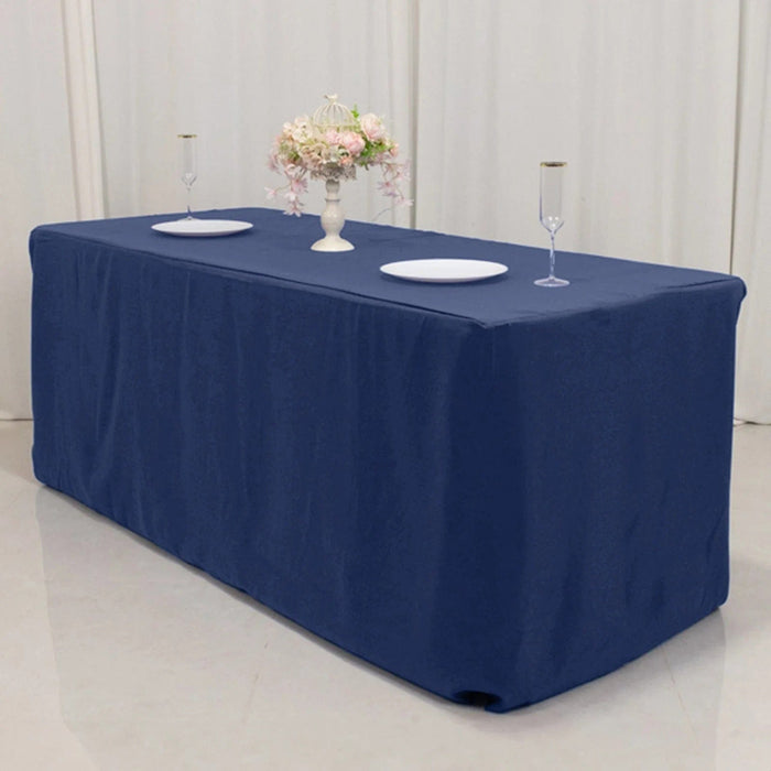 6 ft Fitted Premium Polyester Rectangle Tablecloth