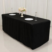 6 ft Fitted Premium Polyester Rectangle Tablecloth
