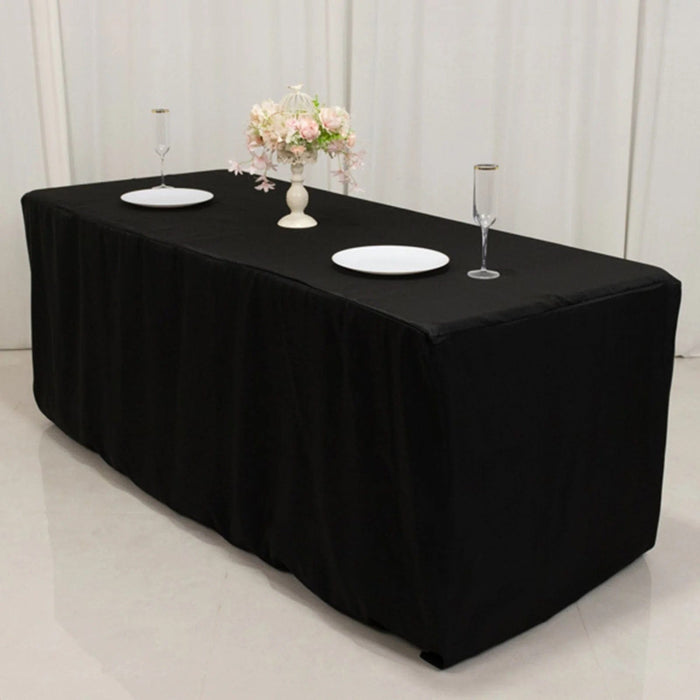 6 ft Fitted Premium Polyester Rectangle Tablecloth
