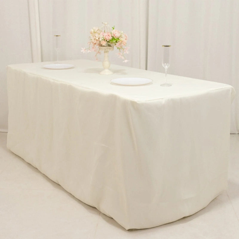 6 ft Fitted Premium Polyester Rectangle Tablecloth
