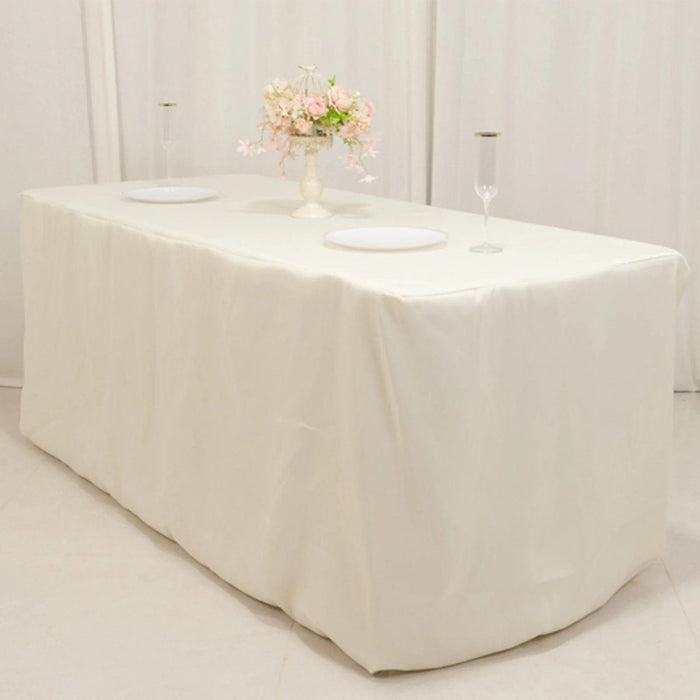 6 ft Fitted Premium Polyester Rectangle Tablecloth