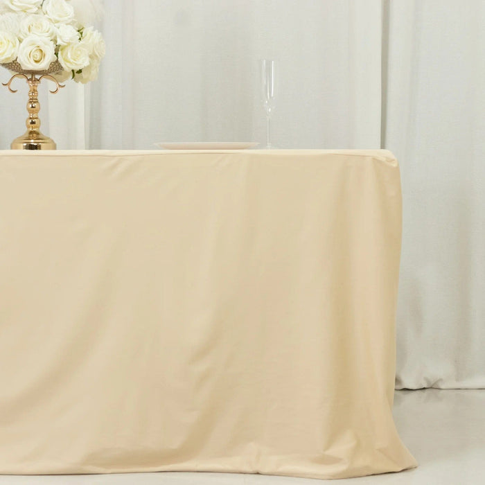 6 ft Fitted Scuba Polyester Rectangle Tablecloth