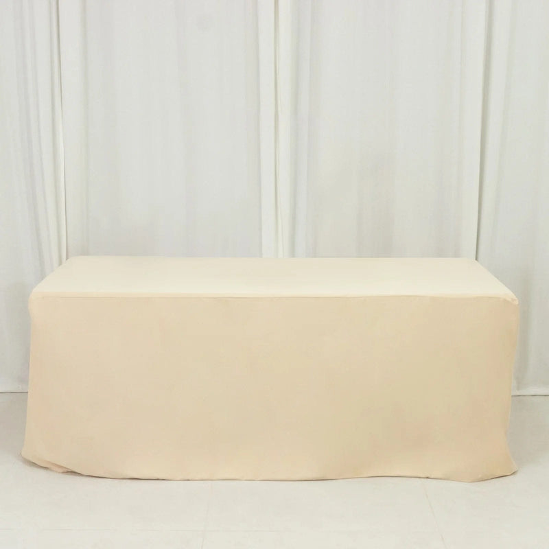 6 ft Fitted Scuba Polyester Rectangle Tablecloth