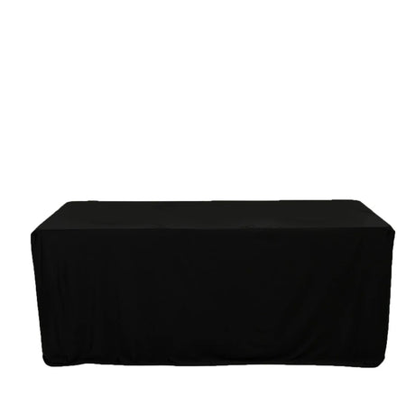 6 ft Fitted Scuba Polyester Rectangle Tablecloth TAB_SCUBA_FIT6_BLK