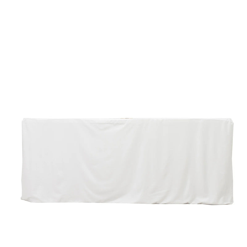 6 ft Fitted Scuba Polyester Rectangle Tablecloth TAB_SCUBA_FIT6_WHT