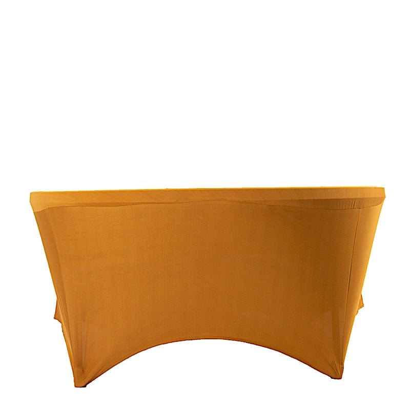 6 ft Fitted Spandex Round Tablecloth with Foot Pockets TAB_SPX72_GOLD
