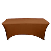 6 ft Fitted Spandex Tablecloth 72" x 30" x 30" TAB_REC_SPX6FT_BRN