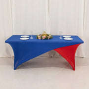 6 ft Fitted Spandex Tablecloth Cross Over Rectangular Table Cover
