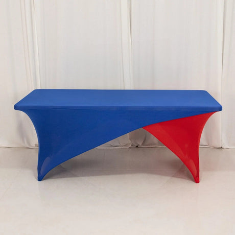 6 ft Fitted Spandex Tablecloth Cross Over Rectangular Table Cover