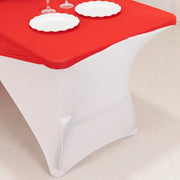 6 ft Fitted Spandex Tablecloth Cross Over Rectangular Table Cover