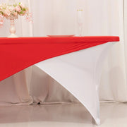 6 ft Fitted Spandex Tablecloth Cross Over Rectangular Table Cover