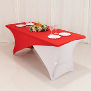 6 ft Fitted Spandex Tablecloth Cross Over Rectangular Table Cover