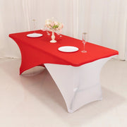 6 ft Fitted Spandex Tablecloth Cross Over Rectangular Table Cover