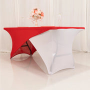 6 ft Fitted Spandex Tablecloth Cross Over Rectangular Table Cover