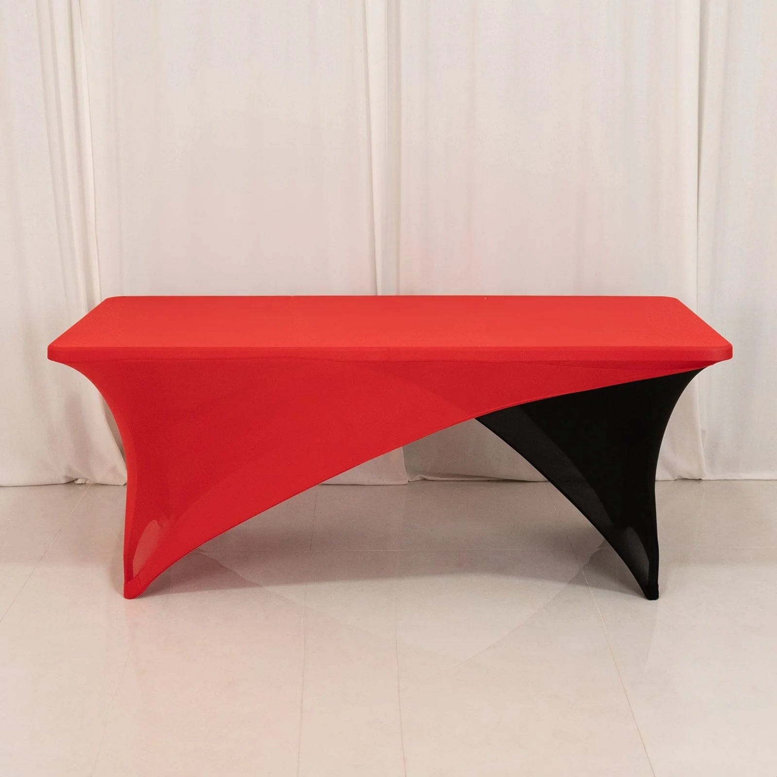 6 ft Fitted Spandex Tablecloth Cross Over Rectangular Table Cover