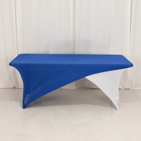 6 ft Fitted Spandex Tablecloth Cross Over Rectangular Table Cover