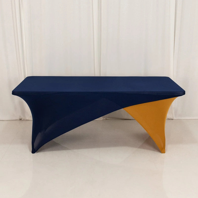 6 ft Fitted Spandex Tablecloth Cross Over Rectangular Table Cover