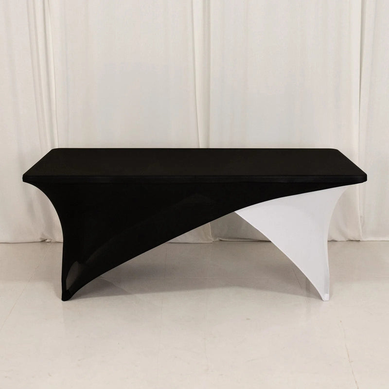 6 ft Fitted Spandex Tablecloth Cross Over Rectangular Table Cover