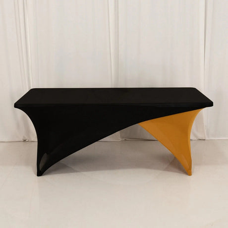 6 ft Fitted Spandex Tablecloth Cross Over Rectangular Table Cover