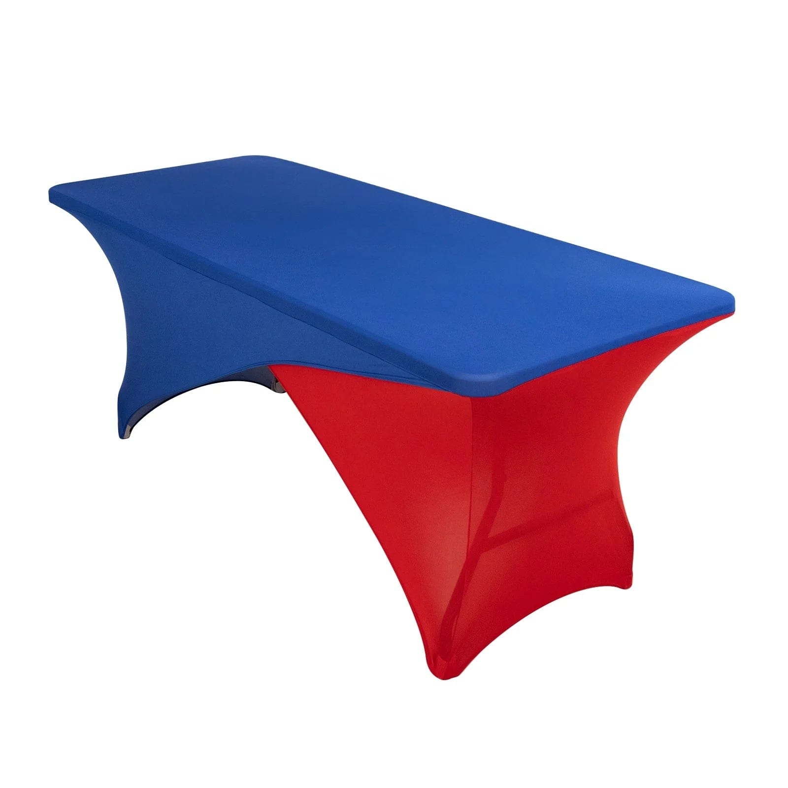 6 ft Fitted Spandex Tablecloth Cross Over Rectangular Table Cover TAB_REC_SPX6FT_CRO_RYRED