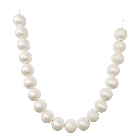 6 ft Foam Garland with 20 Pearls - White BKDP_DECOR_PRL_10CM_WHT
