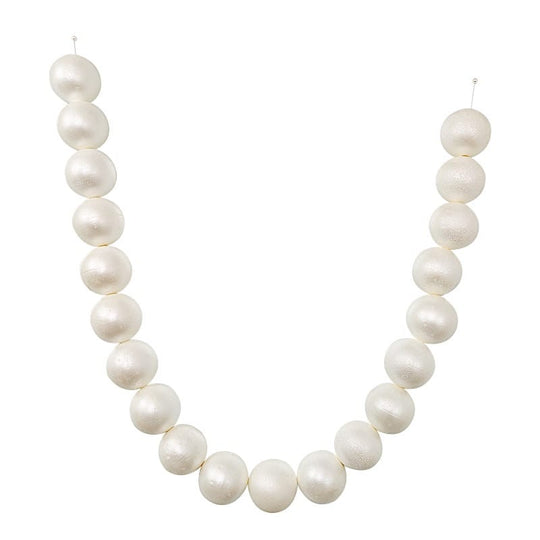 6 ft Foam Garland with 20 Pearls - White BKDP_DECOR_PRL_10CM_WHT