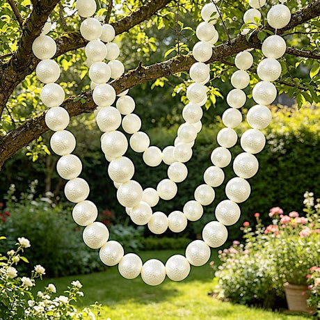6 ft Foam Garland with 20 Pearls - White BKDP_DECOR_PRL_10CM_WHT