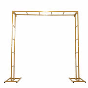 6 ft Freestanding Square Double Frame Metal Over The Table Stand - Gold BKDP_STND_LADER_6X6_GOLD