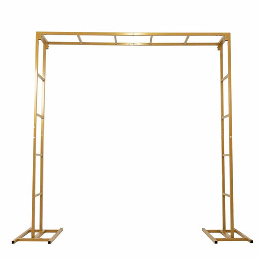 6 ft Freestanding Square Double Frame Metal Over The Table Stand - Gold BKDP_STND_LADER_6X6_GOLD