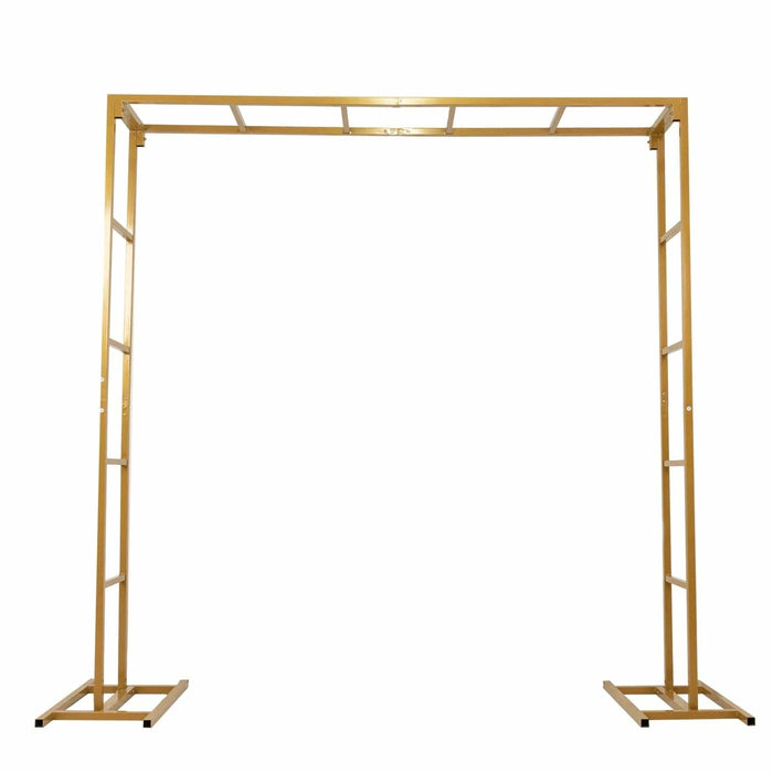 6 ft Freestanding Square Double Frame Metal Over The Table Stand - Gold BKDP_STND_LADER_6X6_GOLD
