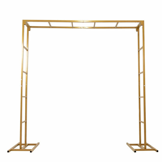 6 ft Freestanding Square Double Frame Metal Over The Table Stand - Gold BKDP_STND_LADER_6X6_GOLD