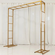 6 ft Freestanding Square Double Frame Metal Over The Table Stand - Gold BKDP_STND_LADER_6X6_GOLD