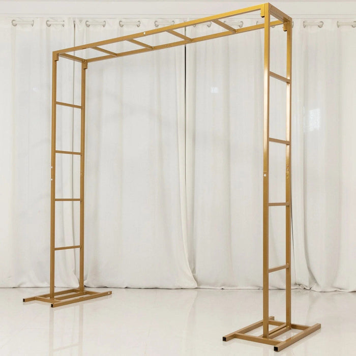 6 ft Freestanding Square Double Frame Metal Over The Table Stand - Gold BKDP_STND_LADER_6X6_GOLD