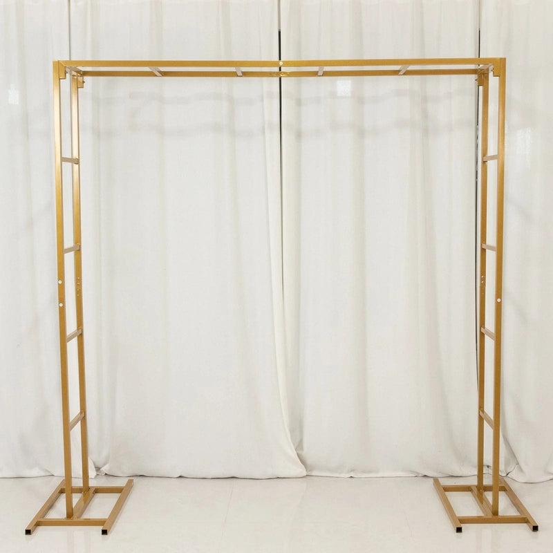 6 ft Freestanding Square Double Frame Metal Over The Table Stand - Gold BKDP_STND_LADER_6X6_GOLD