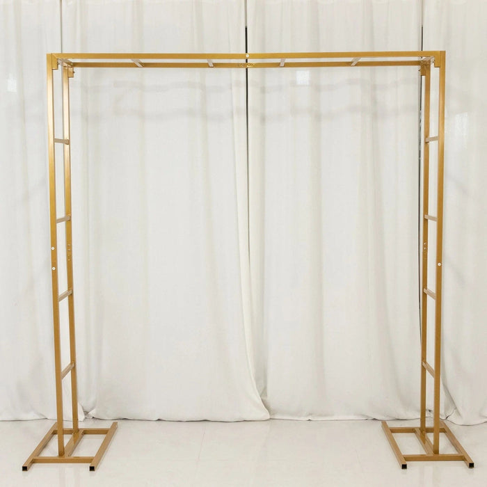 6 ft Freestanding Square Double Frame Metal Over The Table Stand - Gold BKDP_STND_LADER_6X6_GOLD