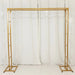 6 ft Freestanding Square Double Frame Metal Over The Table Stand - Gold BKDP_STND_LADER_6X6_GOLD