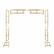 6 ft Freestanding Square Double Frame Metal Over The Table Stand - Gold BKDP_STND_LADER_6X6_GOLD