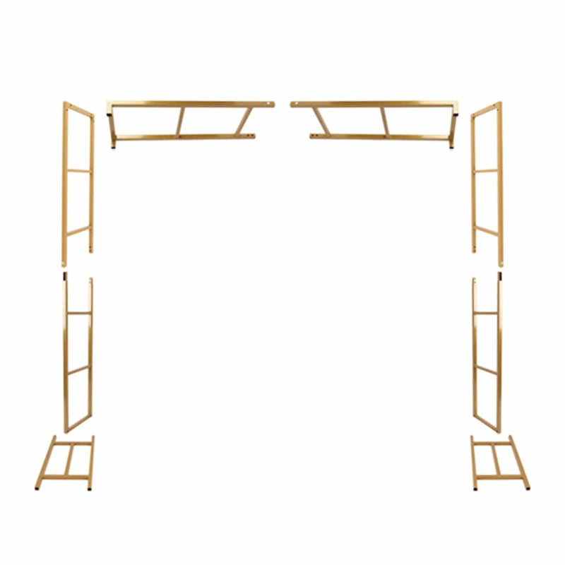 6 ft Freestanding Square Double Frame Metal Over The Table Stand - Gold BKDP_STND_LADER_6X6_GOLD