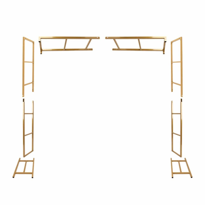 6 ft Freestanding Square Double Frame Metal Over The Table Stand - Gold BKDP_STND_LADER_6X6_GOLD