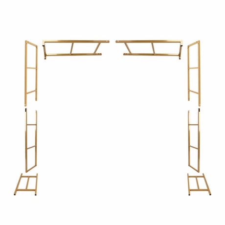 6 ft Freestanding Square Double Frame Metal Over The Table Stand - Gold BKDP_STND_LADER_6X6_GOLD
