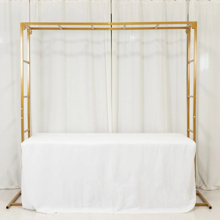 6 ft Freestanding Square Double Frame Metal Over The Table Stand - Gold BKDP_STND_LADER_6X6_GOLD