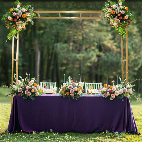 6 ft Freestanding Square Double Frame Metal Over The Table Stand - Gold BKDP_STND_LADER_6X6_GOLD