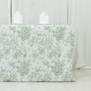 6 ft French Toile Fitted Polyester Rectangle Tablecloth