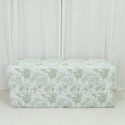 6 ft French Toile Fitted Polyester Rectangle Tablecloth