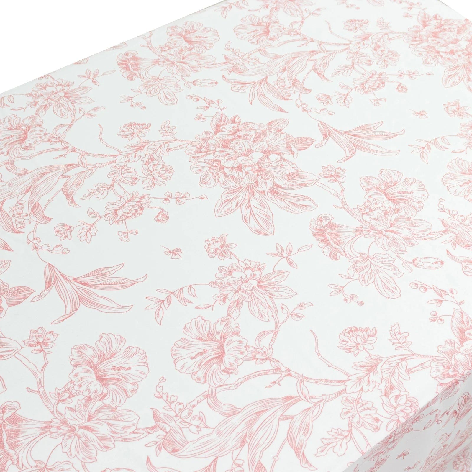 6 ft French Toile Fitted Polyester Rectangle Tablecloth