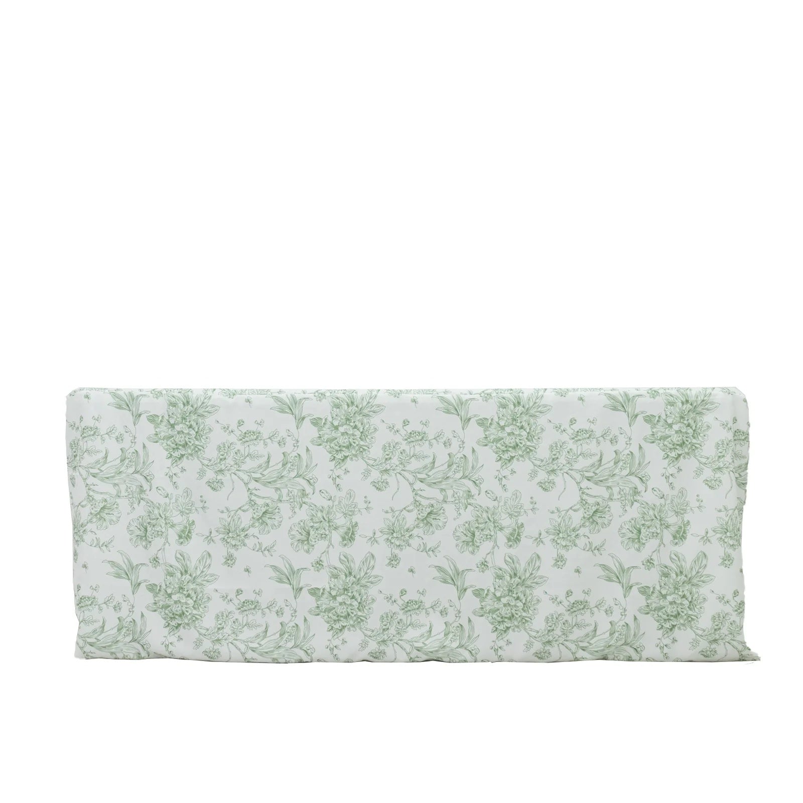 6 ft French Toile Fitted Polyester Rectangle Tablecloth TAB_FIT6_FLORFT_DSG