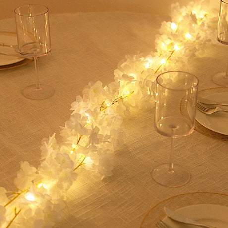 6 ft LED Artificial Cherry Blossom Garland Fairy Lights - Pink